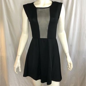 Woman’s fit and flare skater black sheer dress size medium